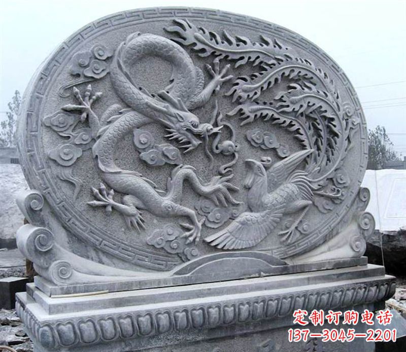 泉州青石古典美——龙凤呈祥雕塑