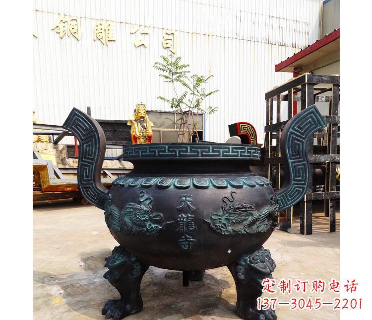 泉州精美青铜寺庙广场香炉雕塑