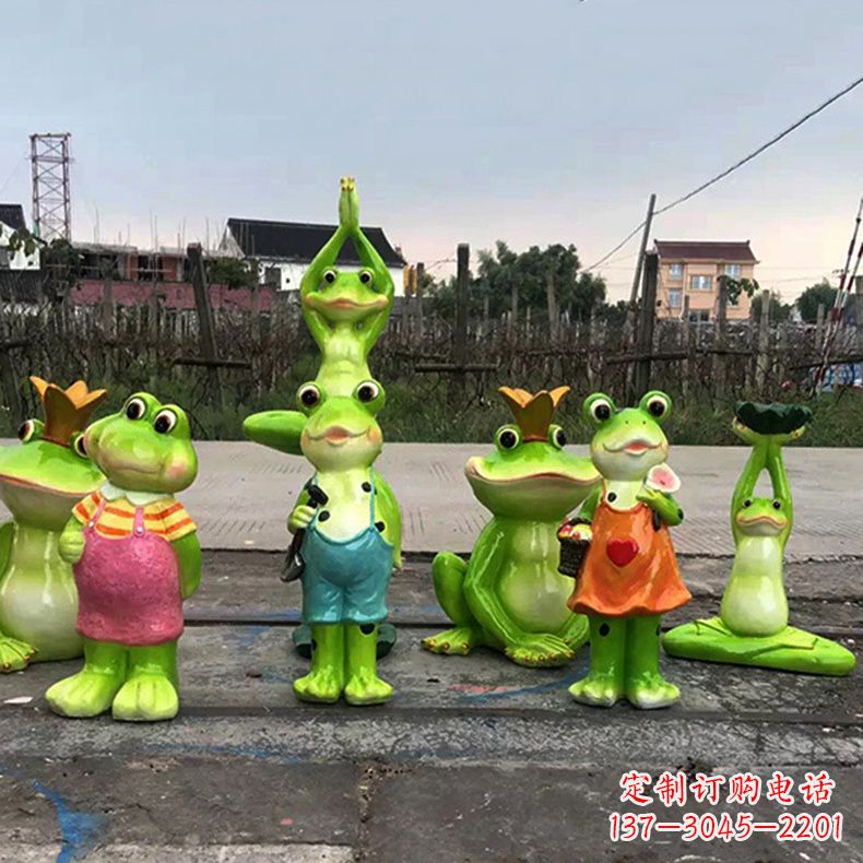 泉州精美青蛙玻璃钢卡通雕塑