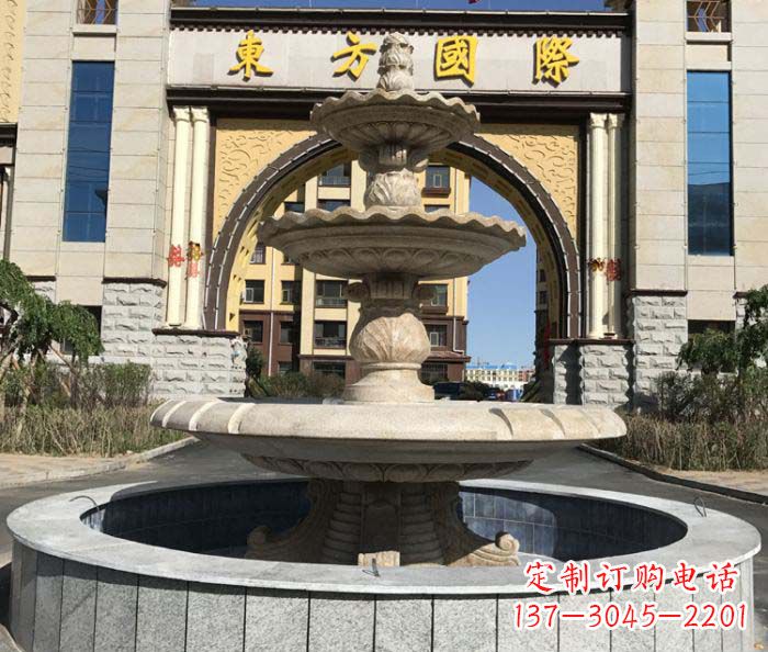 泉州三层欧式喷泉小区石雕