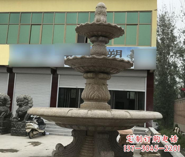 泉州三层砂岩喷泉别墅欧式石雕