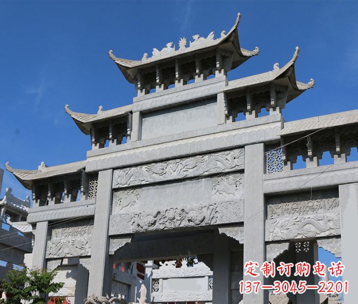 泉州定制牌坊石雕,纪念无价的美好记忆