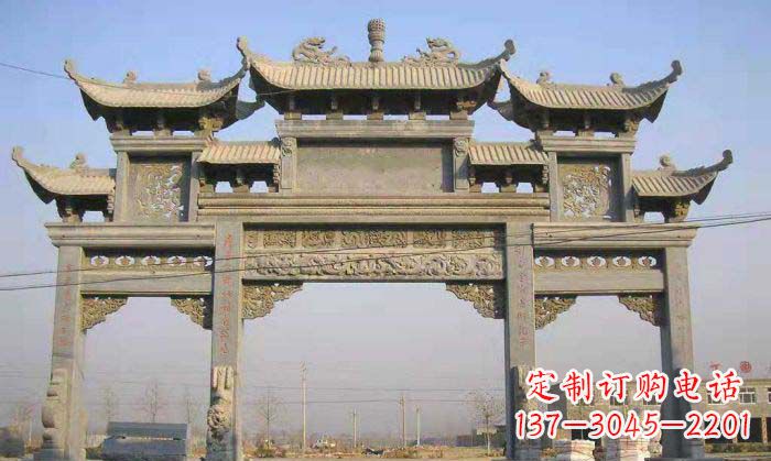 泉州特色街角石雕牌坊精致典雅的装点