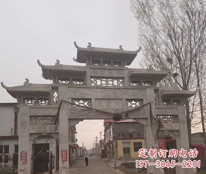 泉州三门五楼牌坊石雕 (3)