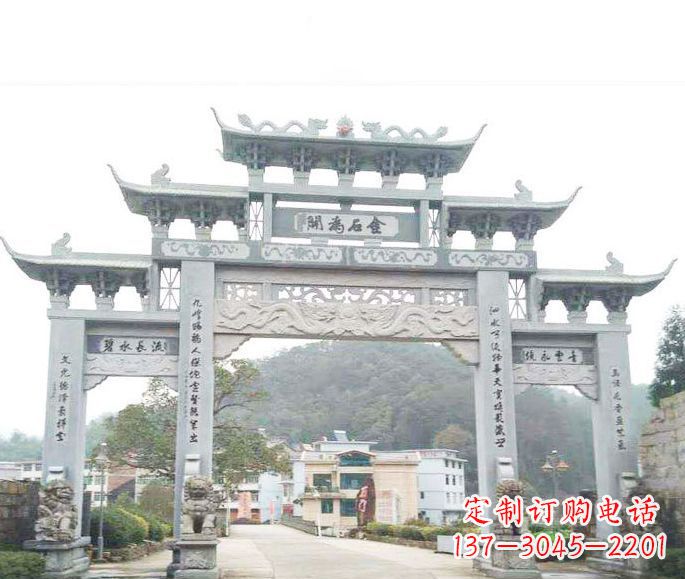 泉州三门五楼石牌坊石雕