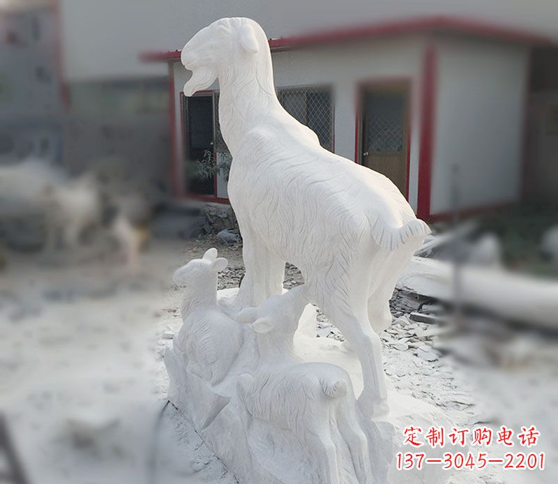 泉州三羊开泰石雕招财动物摆件