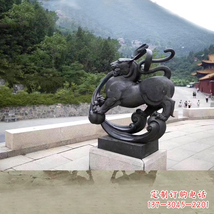 泉州神兽白虎铜雕塑,雕刻出传统中国文化之精髓