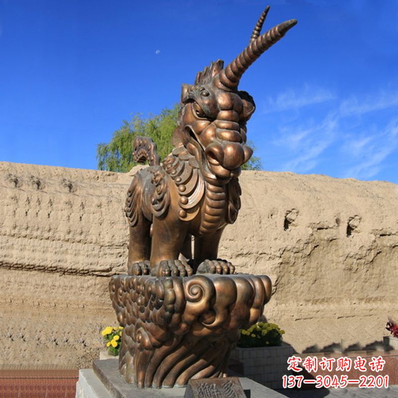 泉州神兽獬豸古铜雕塑摆件