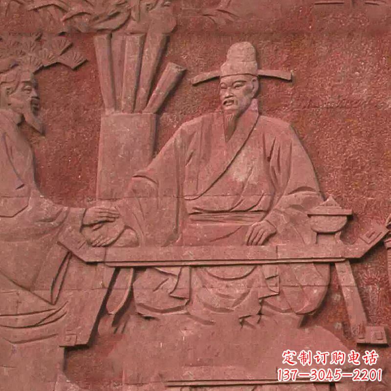 泉州沈括砂岩浮雕,重现学校历史名人壁画