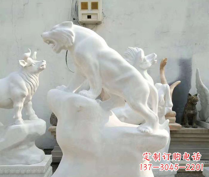泉州中领雕塑:汉白玉老虎雕塑