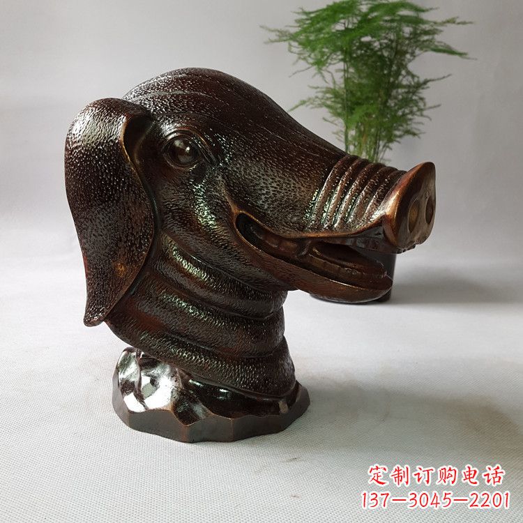 泉州生肖猪铸铜兽首