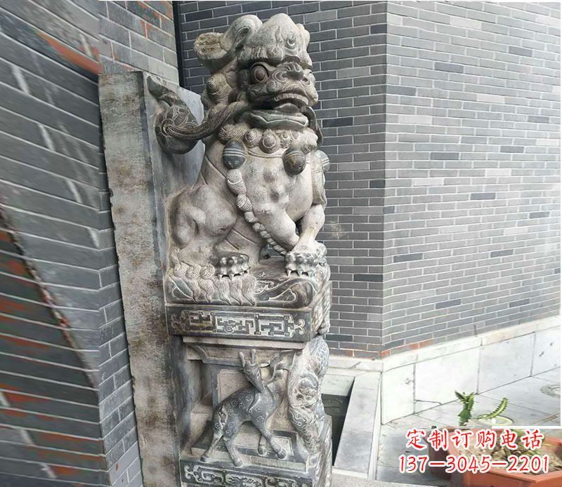 泉州中领雕塑仿古石门墩石雕