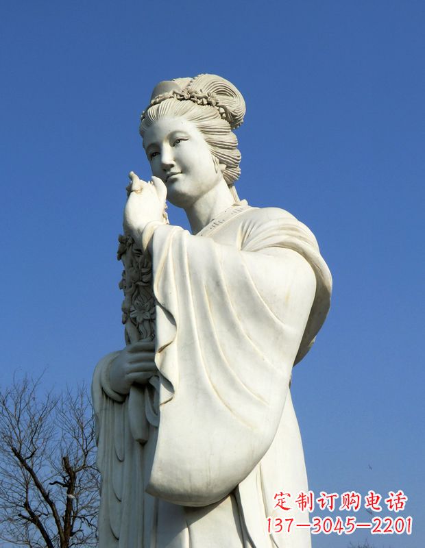 泉州十二花神之三月桃花息夫人汉白玉精美美女雕像