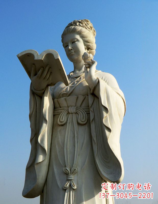 泉州十二花神之十一月山茶花王昭君汉白玉美女雕塑