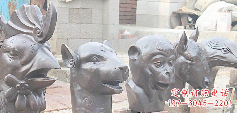 泉州十二生肖兽首动物铜雕