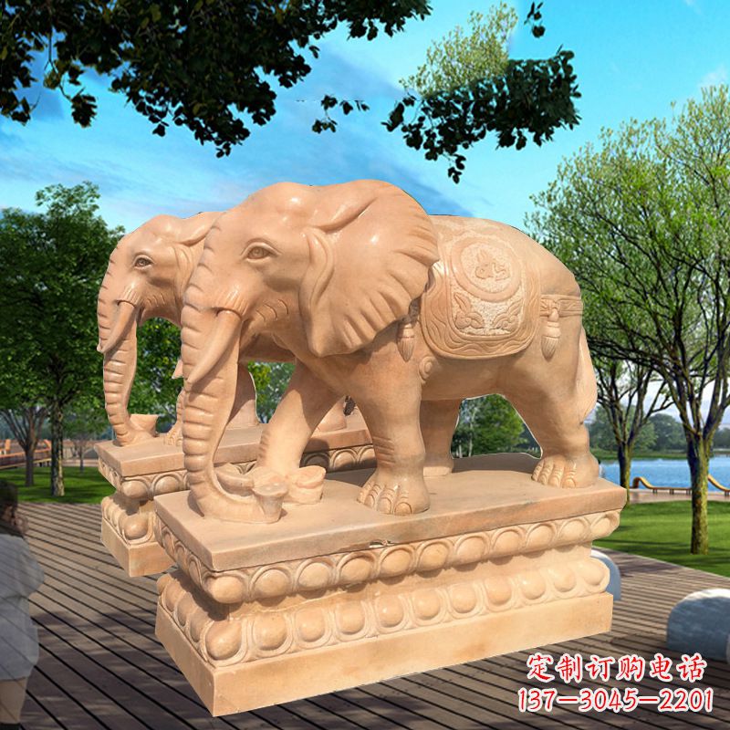 泉州多色大象塑像,艺术雕刻体现彩色生活