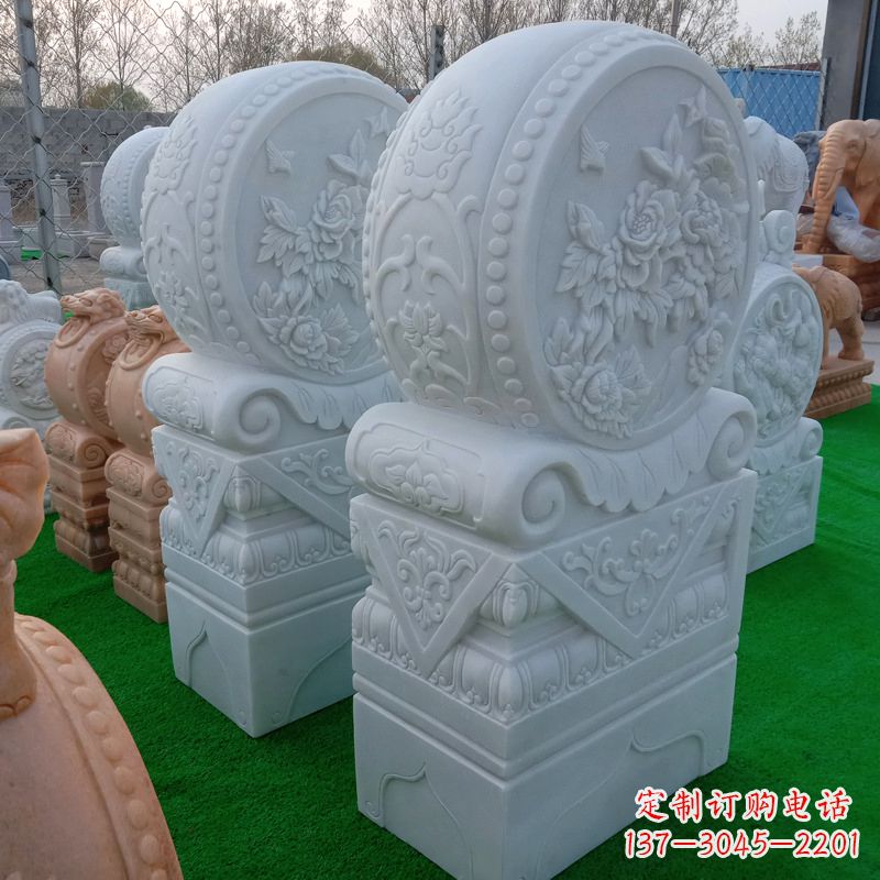 泉州石雕方柱门墩雕塑,精美无穷