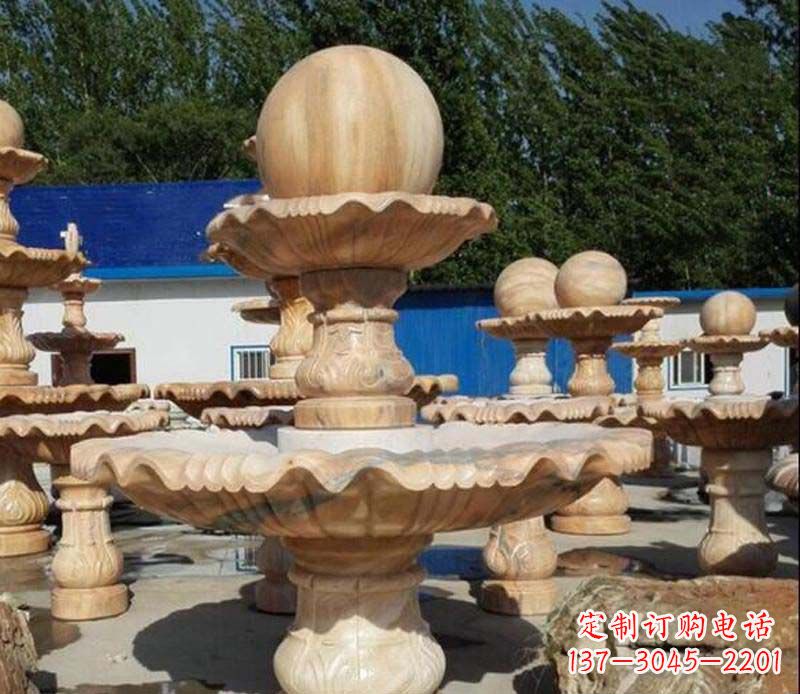 泉州中领雕塑:英伦风格的玉石风水球雕塑