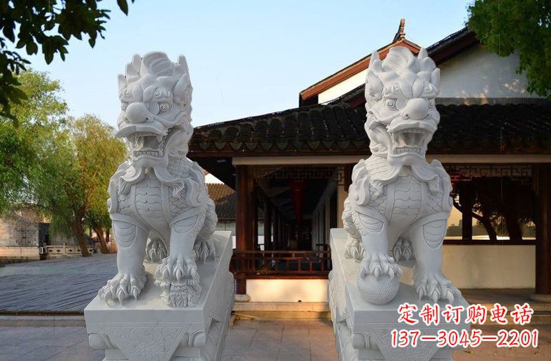 泉州精美汉白玉麒麟雕塑