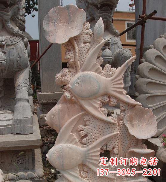 泉州荷花鲤鱼雕塑,精美完美记录永恒美好