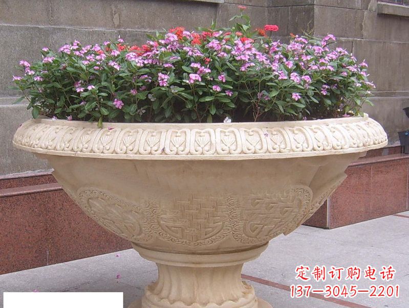 泉州石雕花盆公园景观雕塑