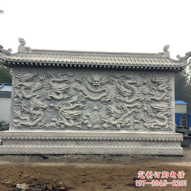 泉州中领雕塑:精美九龙壁雕塑,添彩寺庙庭院