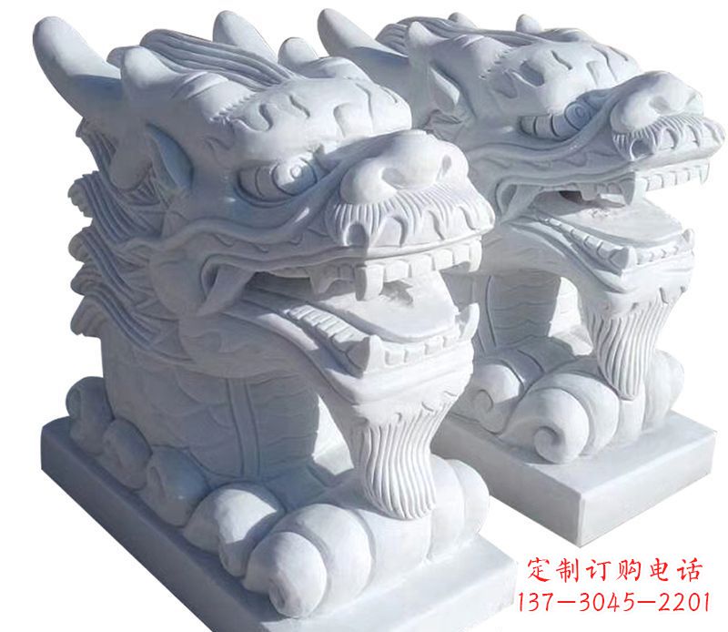 泉州精致石雕龙头雕塑,打造建筑雕塑景观