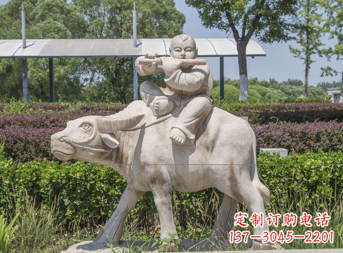 泉州石雕牧童牛雕塑,让传统气息永存