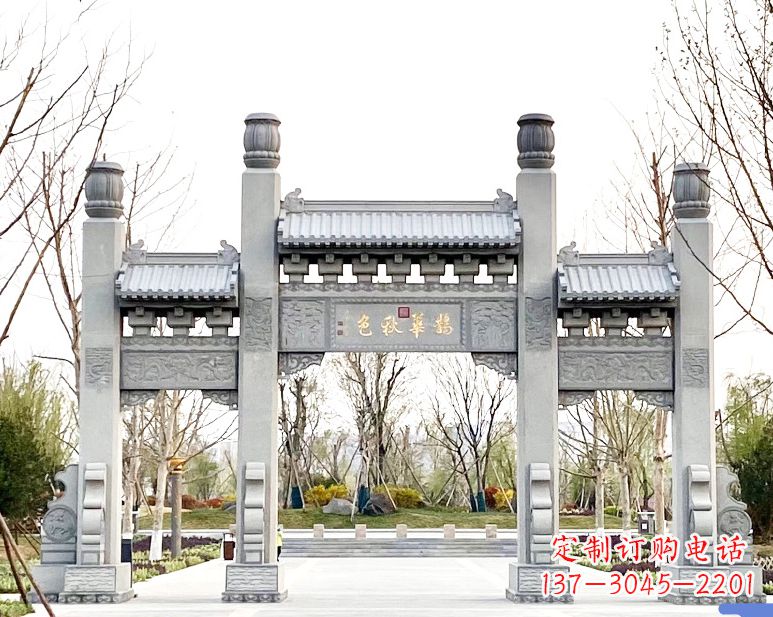 泉州装饰你的屋外,选择领雕塑的石雕牌坊