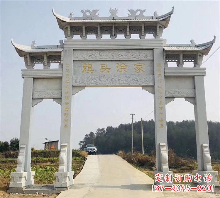 泉州精致定制石雕牌楼雕塑