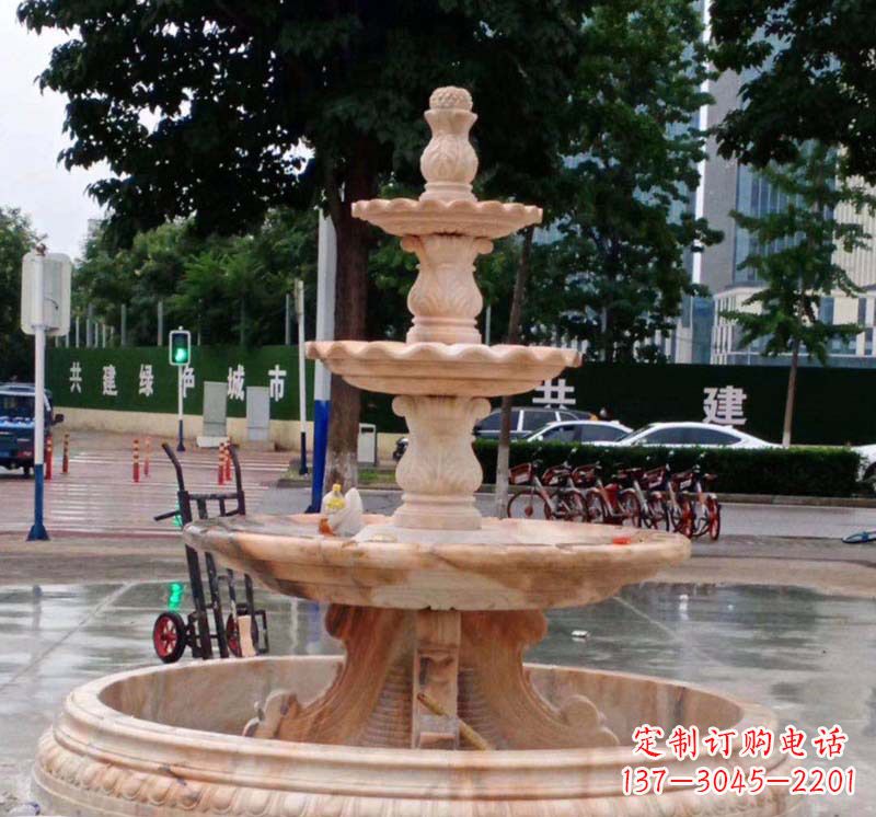 泉州石雕喷泉钵,非凡水景体验