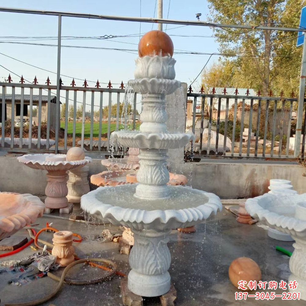 泉州石雕喷泉,营造出静谧氛围