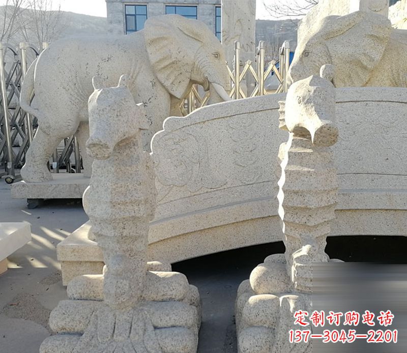 泉州中领雕塑海马石雕静谧可爱