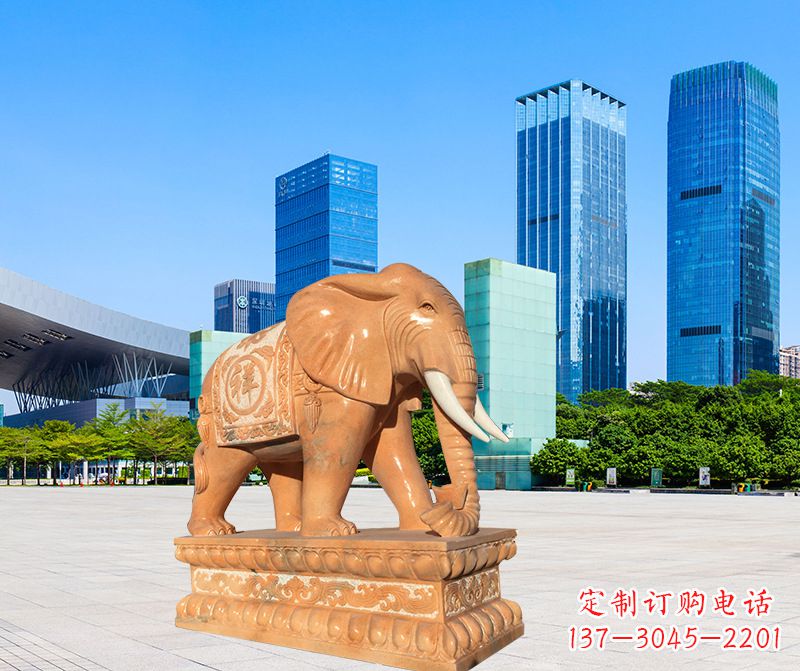 泉州大象雕塑,现代大象喷水雕塑,营造雅致优雅氛围