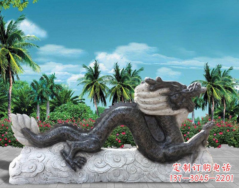 泉州中领雕塑:精美石刻喷水龙雕塑