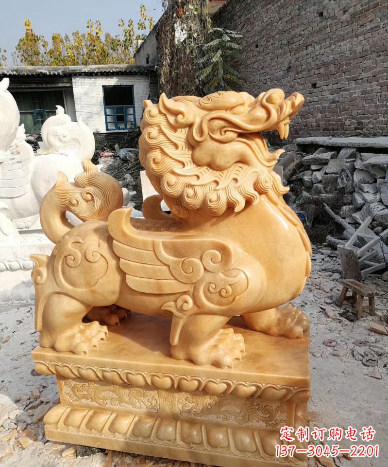 泉州石雕貔貅企业酒店门口动物雕塑