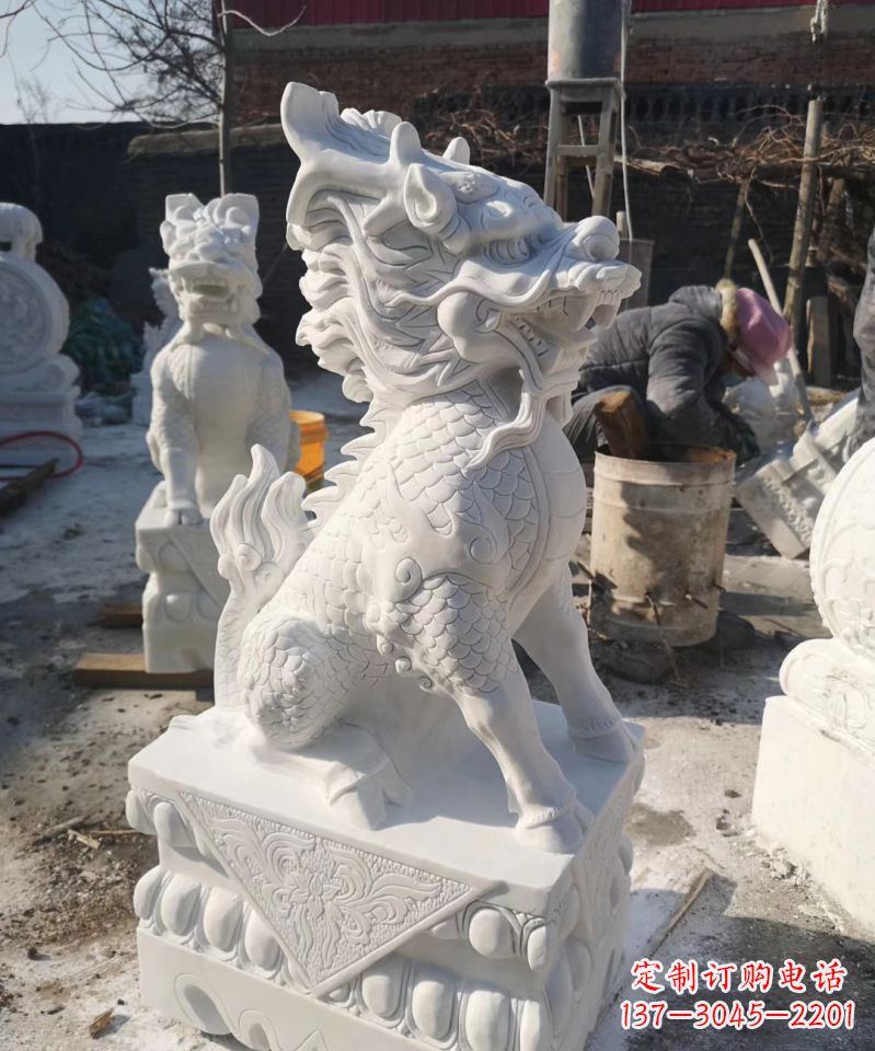 泉州正宗古典麒麟神兽招财动物雕塑