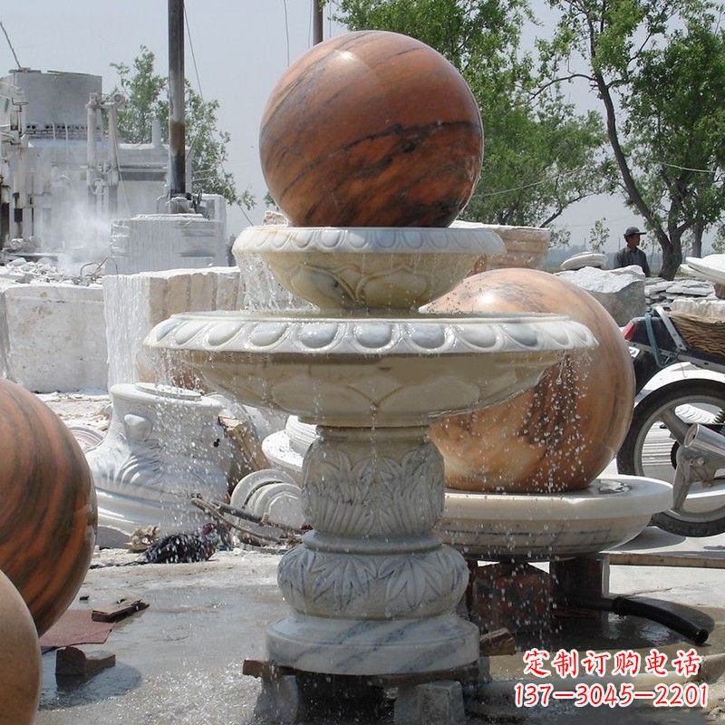 泉州艺术精美的青石风水球雕塑
