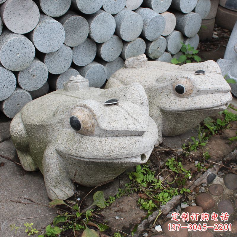 泉州石雕青蛙喷水雕塑