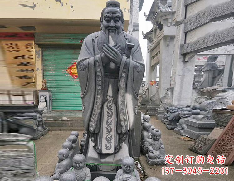 泉州石雕人物孔子像