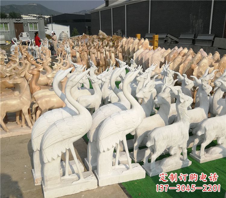 泉州石雕仙鹤雕塑
