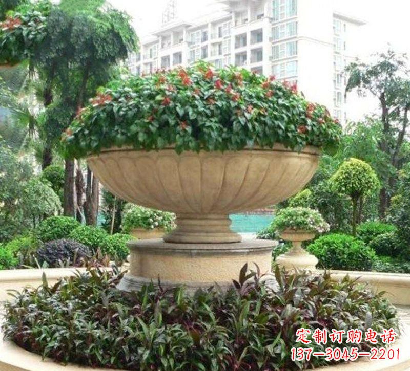 泉州石雕小区花盆