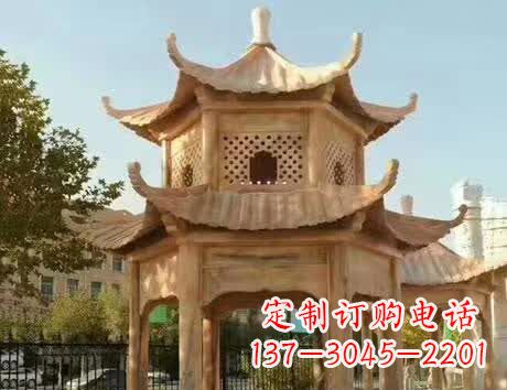 泉州石雕小区景观双层凉亭