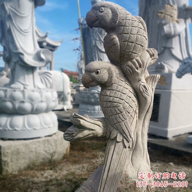 泉州石雕鹦鹉景观雕塑摆件