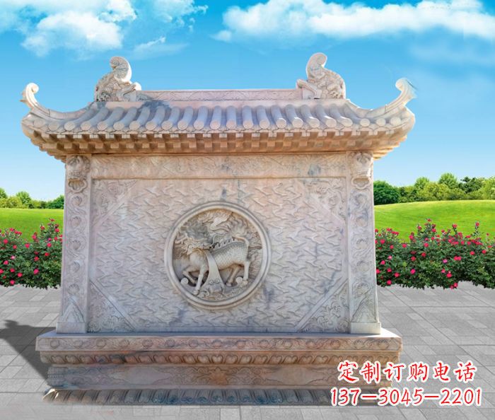 泉州石浮雕麒麟庭院影壁