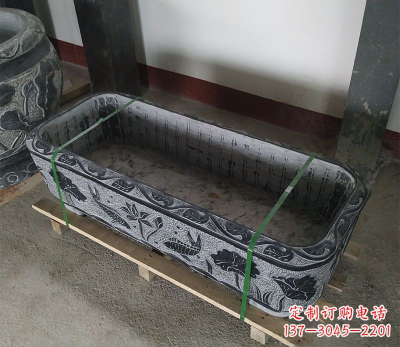 泉州石浮雕鱼缸仿古鱼缸石雕