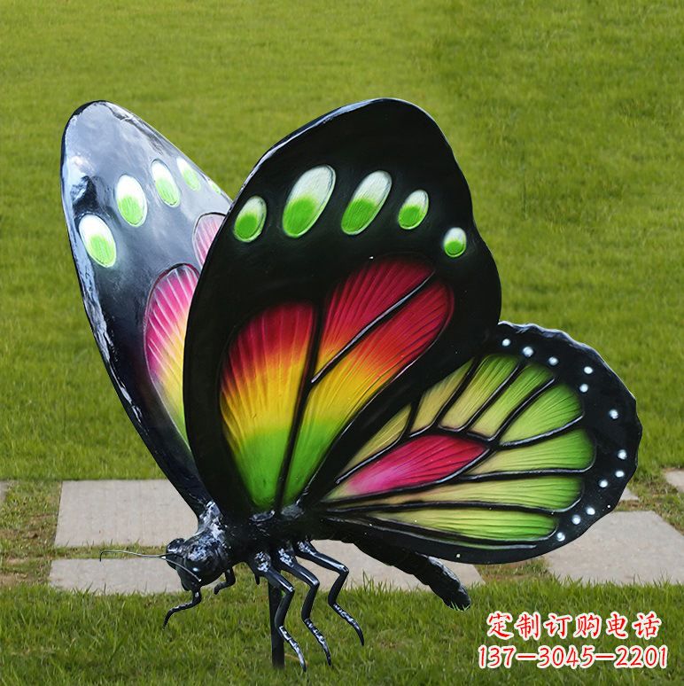 泉州树脂仿真蝴蝶草坪动物昆虫雕塑
