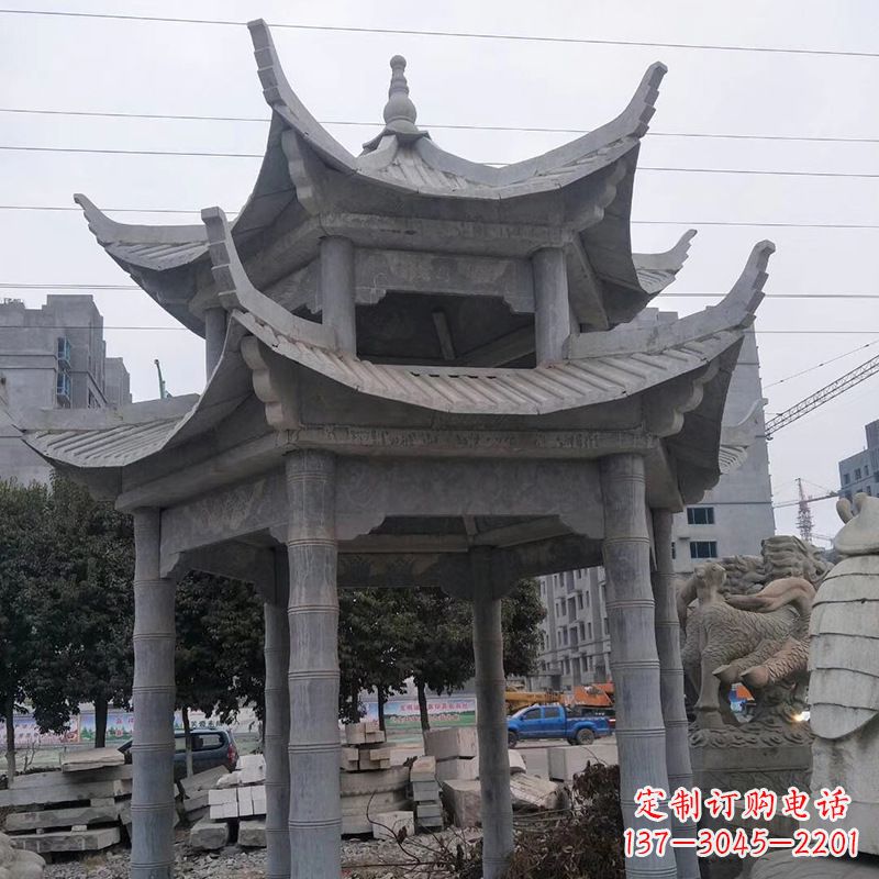 泉州双层八角石雕凉亭