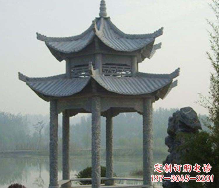 泉州双层仿古凉亭石雕_2