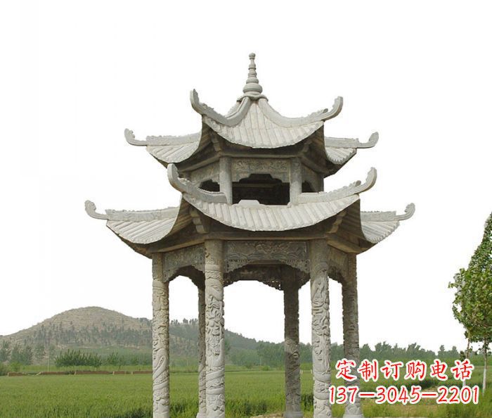 泉州双层仿古石雕凉亭